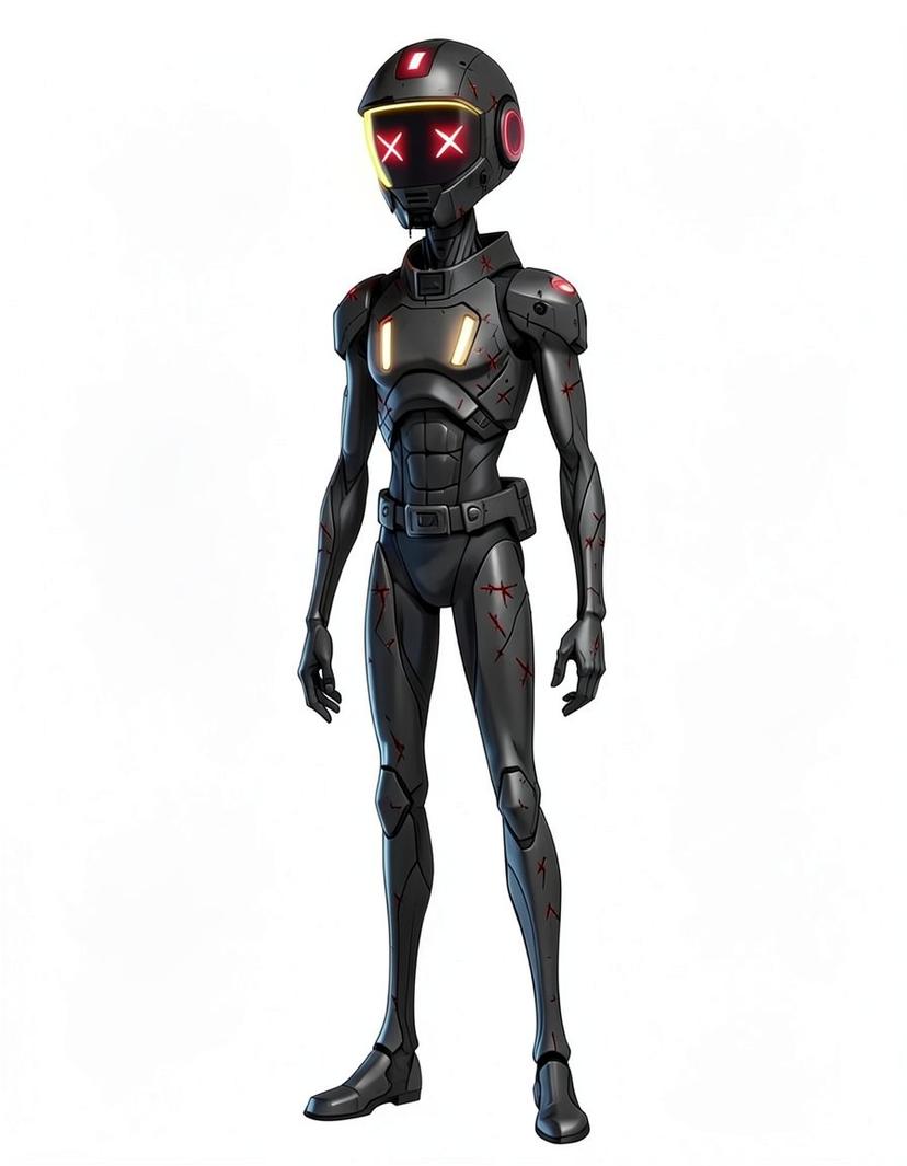 Glintforge, a Murder Drones OC made on GenTube