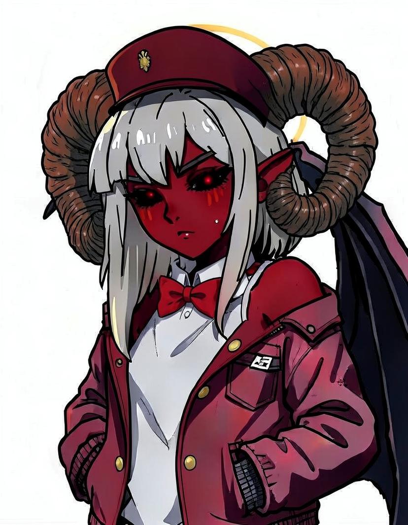 Ashen Vesper, a Hazbin Hotel OC made on GenTube