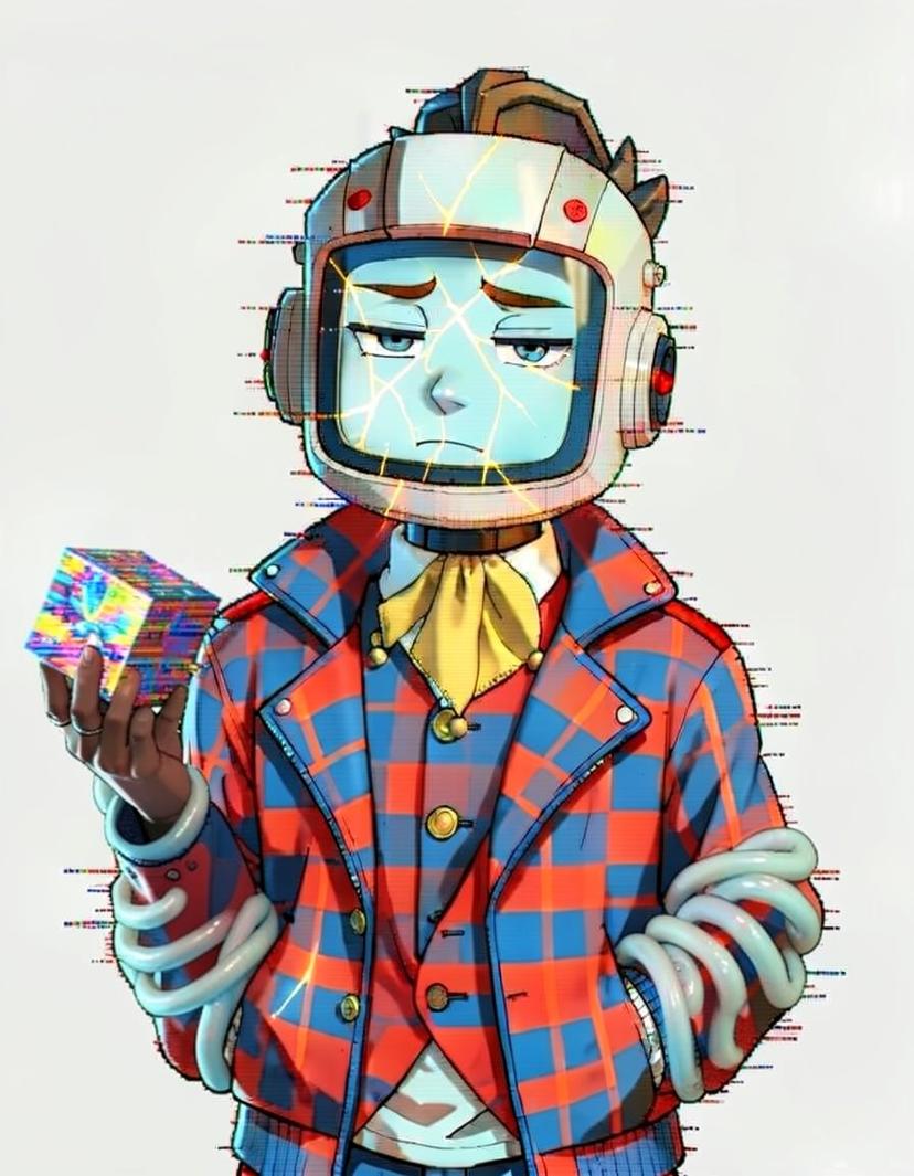 Glitch Jester, a Digital Circus OC made on GenTube