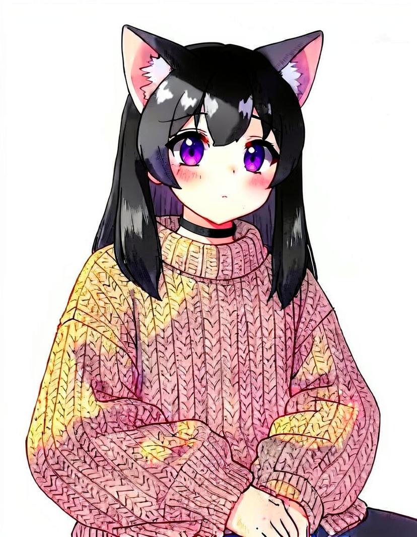 Violetfluff, a Catgirl OC made on GenTube