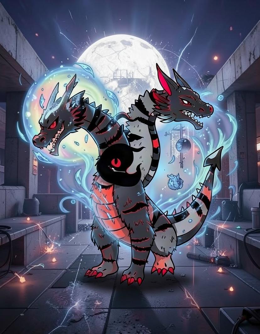 Obsidian Tri‑Gaze, a Pokemon OC made on GenTube