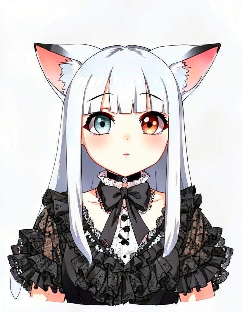 Moonlit Whisper, a Catgirl OC made on GenTube