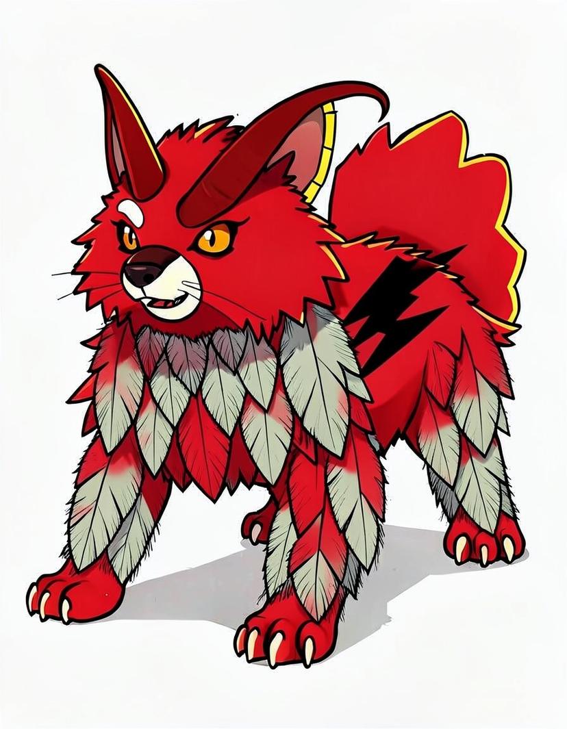 Crimson Tailcat, a Pokemon OC made on GenTube