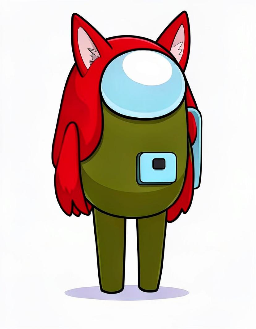 CrimsonFur, a Among Us OC made on GenTube