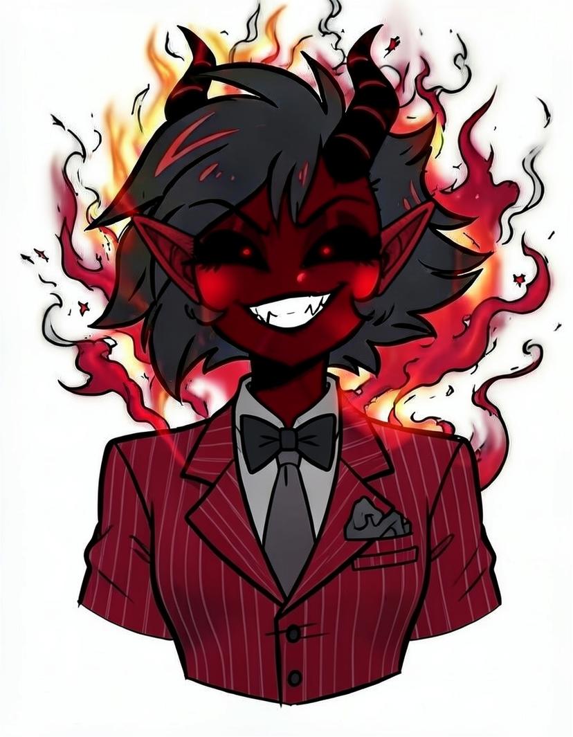 Scarlet Hilt, a Hazbin Hotel OC made on GenTube