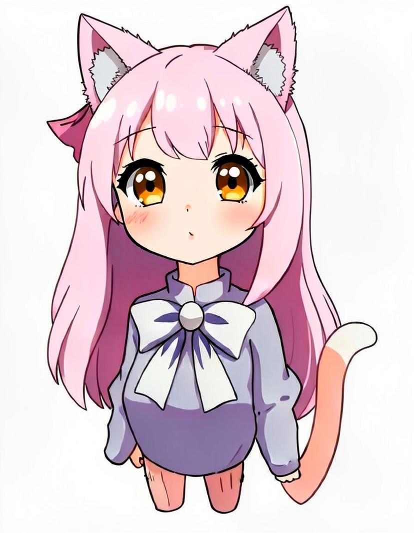 Luna Purrblossom, a Catgirl OC made on GenTube