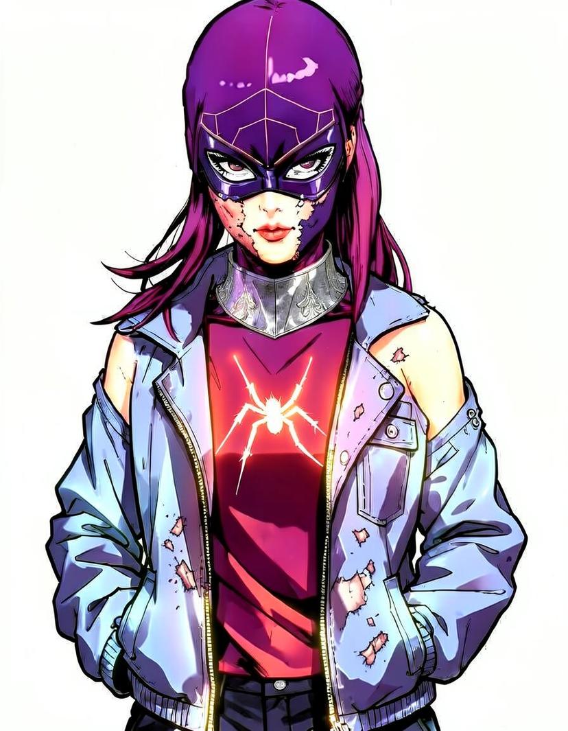 Crimson Veil, a Spider Man OC made on GenTube