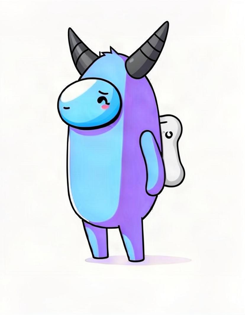 Blue, a Among Us OC made on GenTube