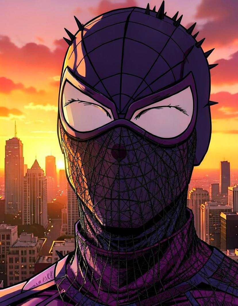 Purple Spider, a Spidersona OC made on GenTube