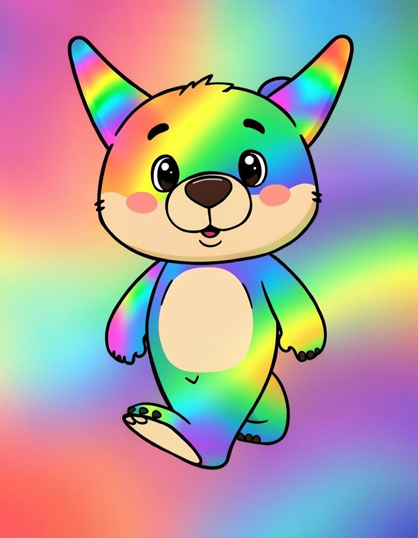 Rainbow Cub, a Dandys World OC made on GenTube