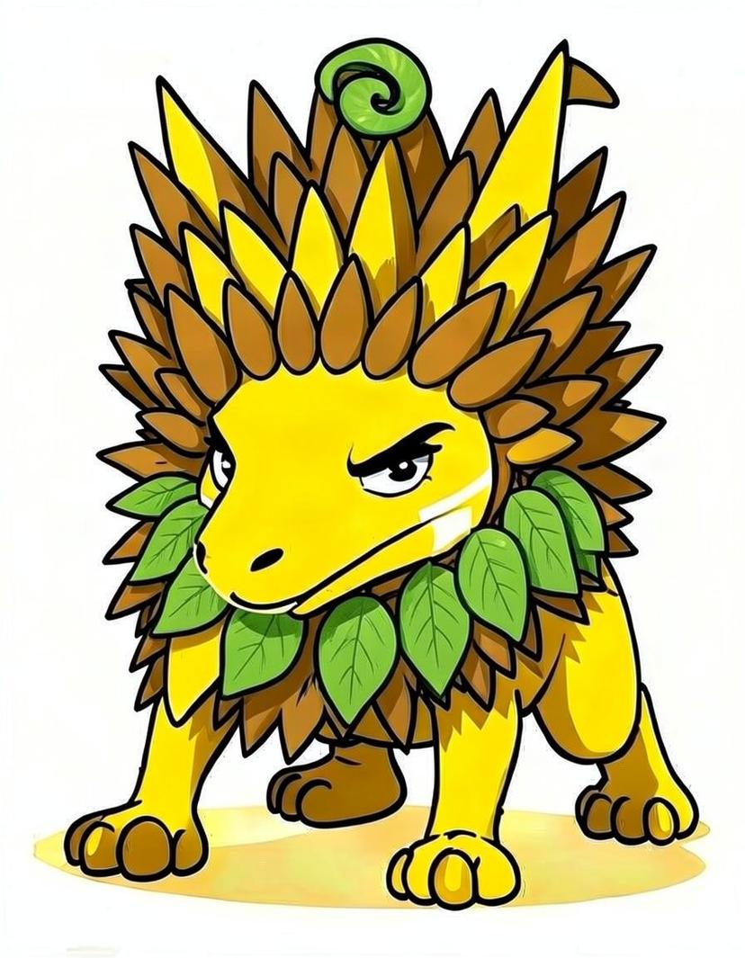 Sunflare Tailleaf, a Pokemon OC made on GenTube