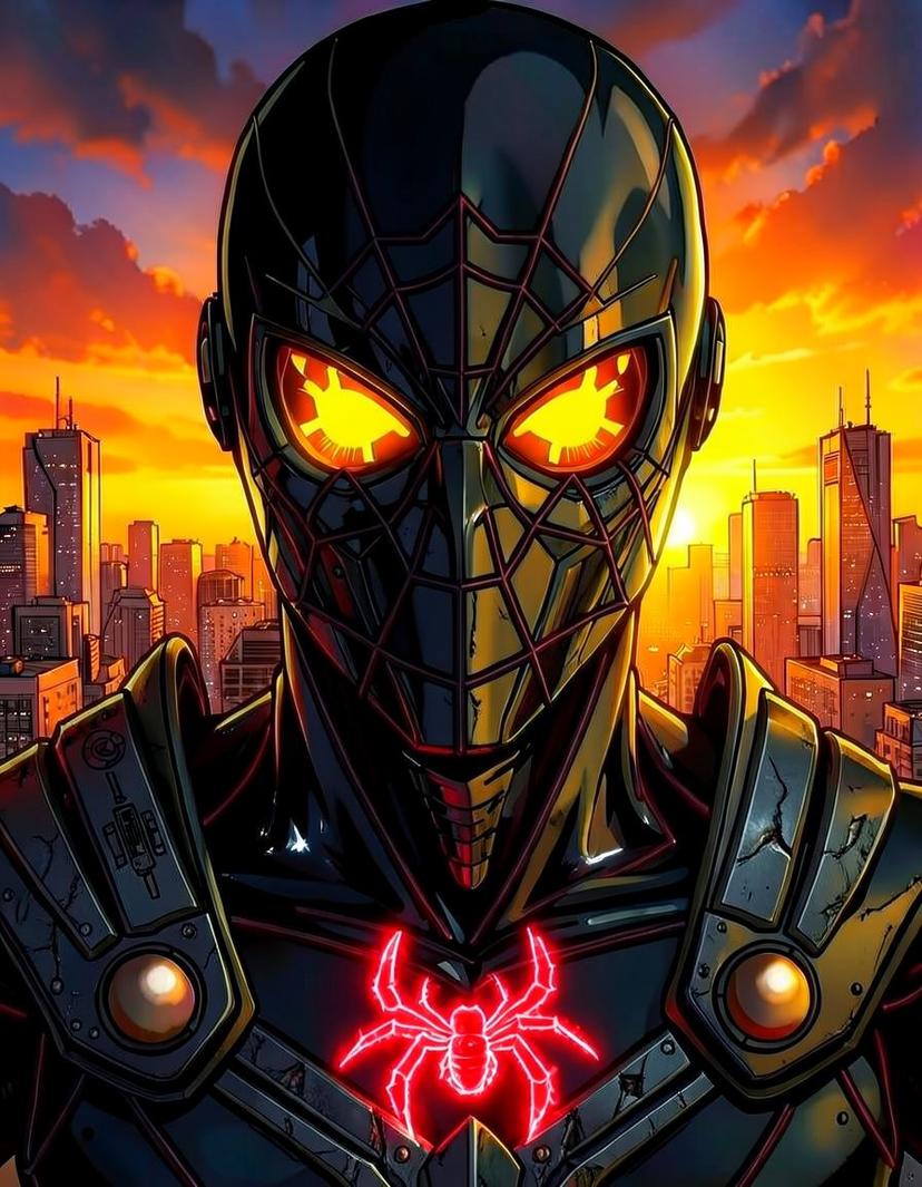 Obsidian Ember, a Spider Man OC made on GenTube
