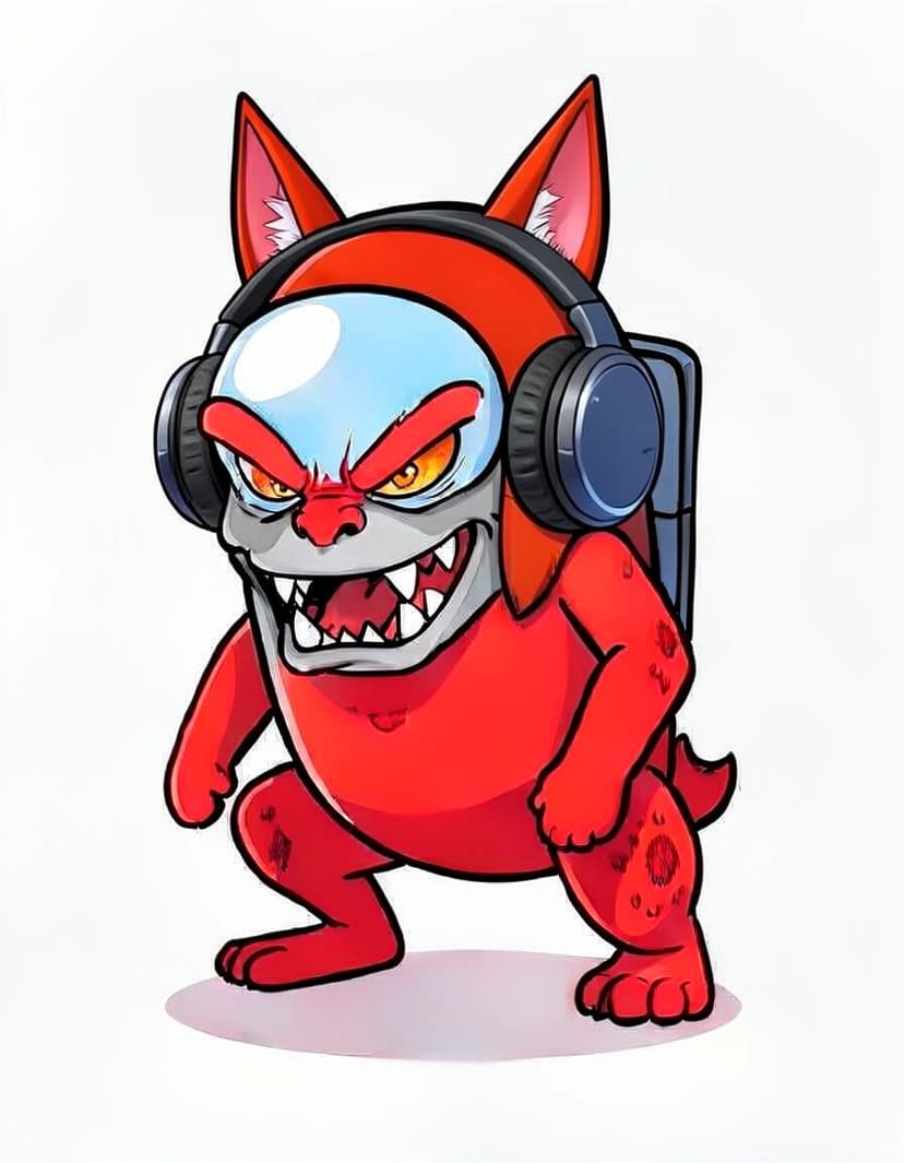CrimsonFox, a Among Us OC made on GenTube