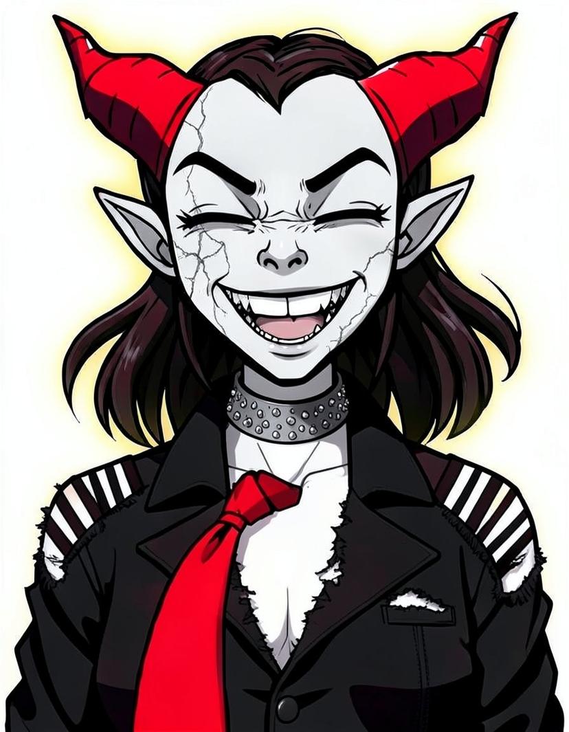 Ruby Rift, a Hazbin Hotel OC made on GenTube
