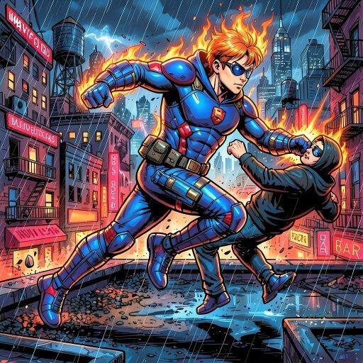 Fireman, a Marvel Superhero OC made on GenTube