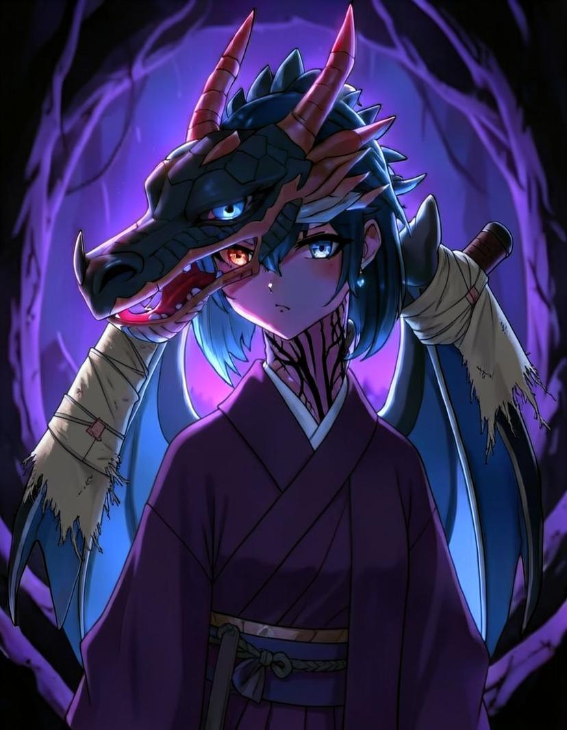 Midnight Yinyang, a Jujutsu Kaisen OC made on GenTube