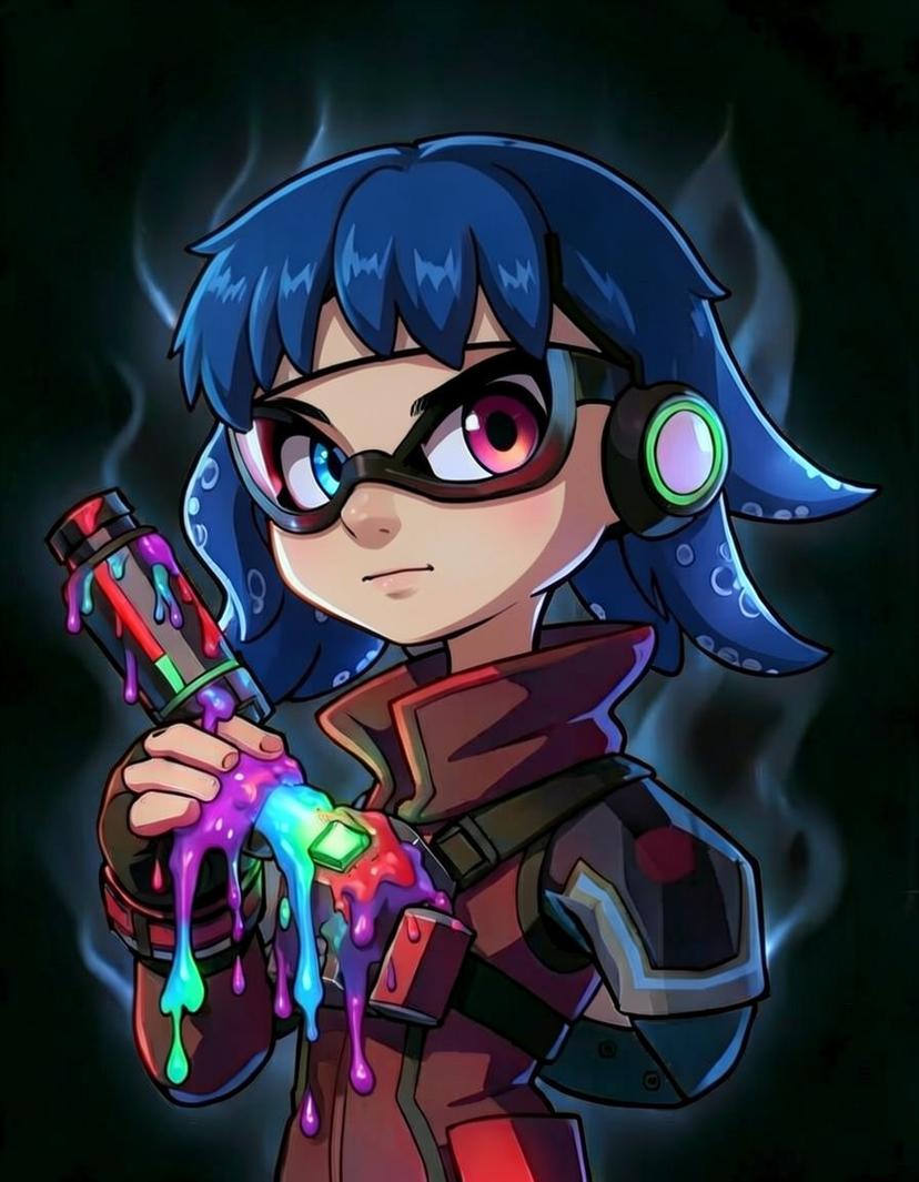 Midnight Squid, a Splatoon OC made on GenTube