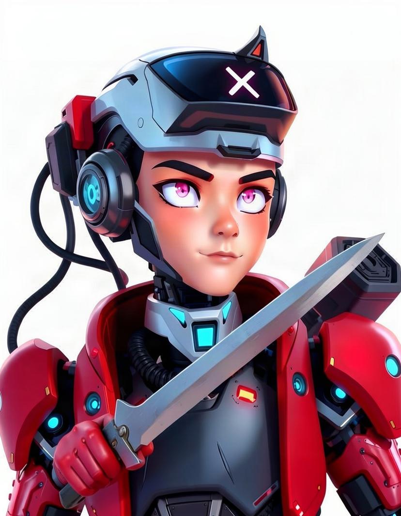 Circuit Blade, a Murder Drones OC made on GenTube