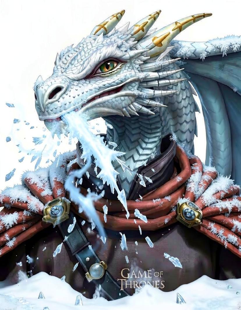 Frostbane, a Game of Thrones Dragon OC made on GenTube