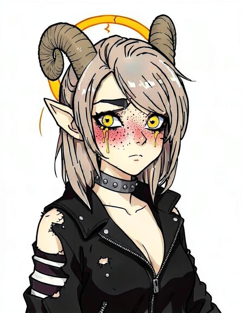 Gilded Ember, a Hazbin Hotel OC made on GenTube
