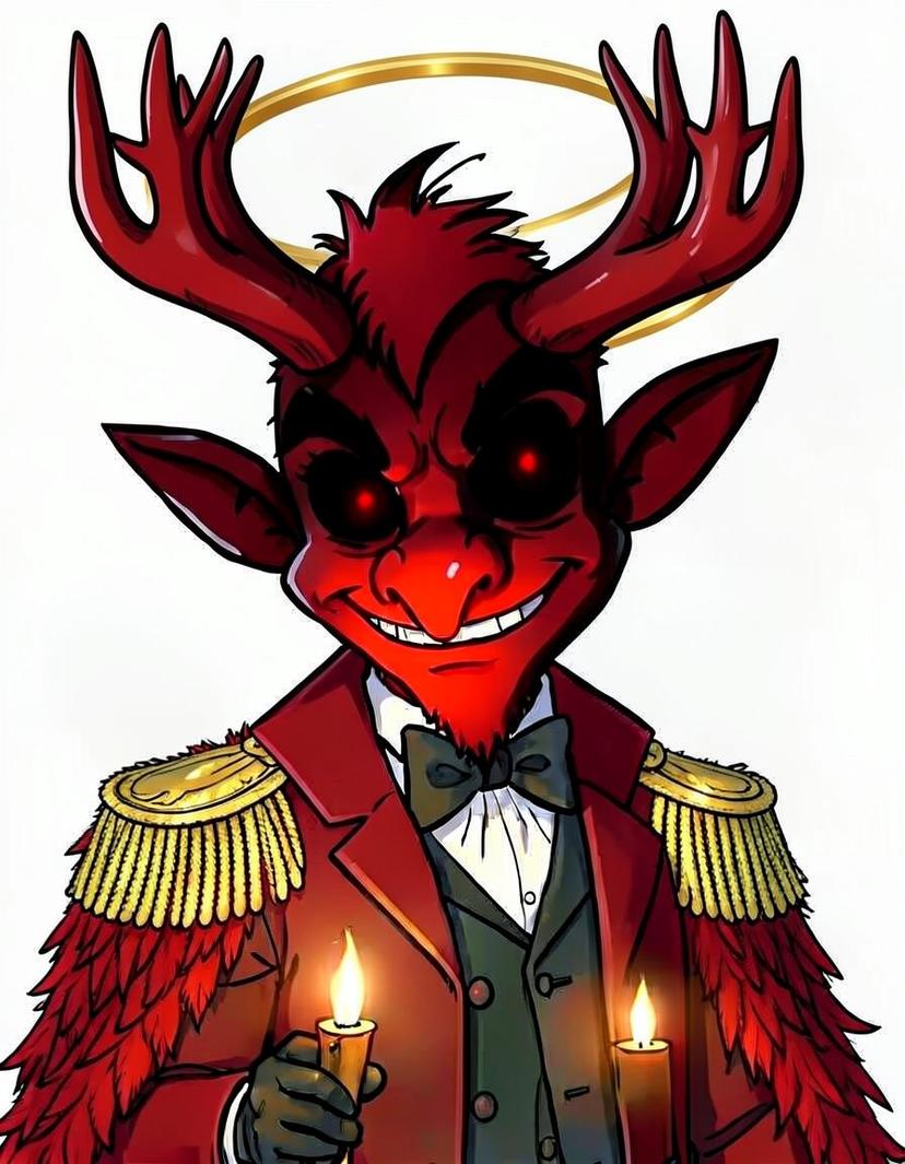Crimson Horns, a Hazbin Hotel OC made on GenTube