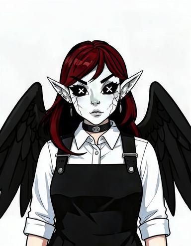Emberchain, a Hazbin Hotel OC made on GenTube
