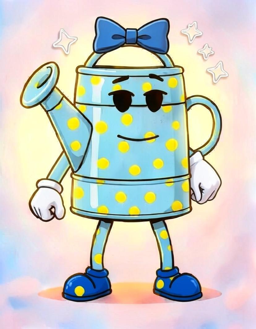 Polka the Watering Can, a Dandys World OC made on GenTube