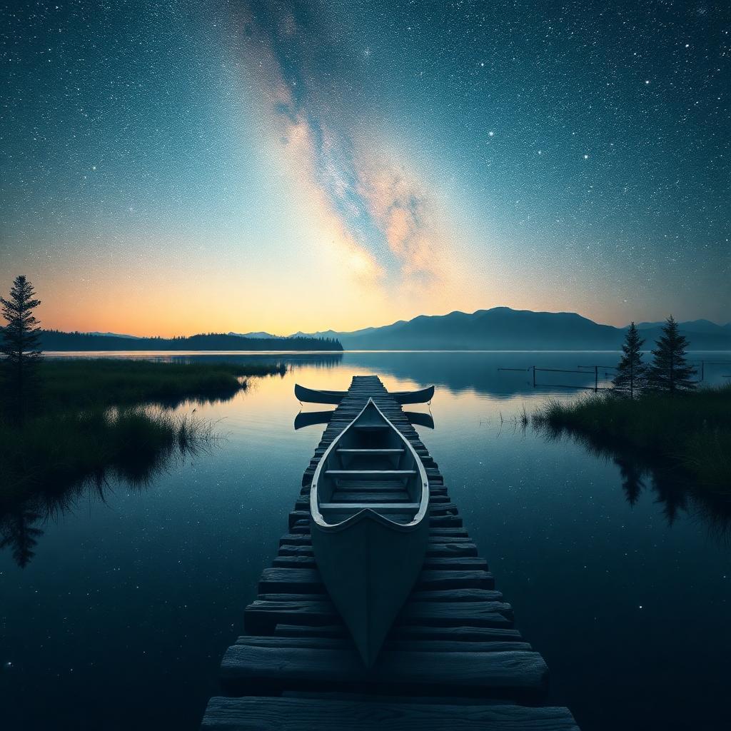 Infinite universe crossroads, Lone canoe waiting