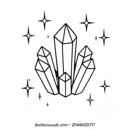 create a similar image as reference but with few hollow sparkles around it, black and white no color