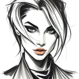 a bold, high‑fashion illustration rendered in the unmistakable astrid vos style, featuring a strong, dynamic, expressive character whose face is captured in dramatic close‑up detail—dramatic eye work with sharp irises and expressive lashes, textured hair flowing in stylised, angular gestures, and impeccably tailored couture that exudes chic and edgy elegance. the composition emphasizes editorial‑ready, high‑contrast palette, with vivid artistic fashion sketches that seem to jump off the page, all framed by an unmistakable astrid vos aesthetic of high‑fashion elegance and stylised drama. the artwork is executed as a charcoal sketch, a dry medium defined by powdery carbon particles that create richly textured tonal fields. the charcoal is rendered in muted cool grey‑blue undertones, producing expressive smudge‑responsive gradients and bold gestural movement. its soft adhesion allows rapid value shifts, and the broad stroke width encourages dramatic chiaroscuro, with razor‑sharp linework transitioning to diffused atmospheric silhouettes. gentle layering builds midtones, while mechanical erasing lifts highlights to expose the paper grain, giving the illustration a subtle matte finish that emphasizes deep structural clarity under directional lighting. high‑contrast dramatic shadows and a soft diffused rim light highlight the character’s contours and couture details, conveying immediacy, raw energy, and structural precision.
