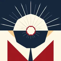 geometric line art minimalist drawing on ivory paper, central sunburst pattern radiating from a hexagonal core with segmented circular arcs and dashed construction lines, symmetrical radial composition in isometric perspective, crisp edges and pure line work, heritage menswear palette of oxblood red, camel tan, deep navy, and cream accents, clean vector style with technical precision and flat lighting, centered within a square frame, modernist graphic design, oxblood‑camel‑navy palette.