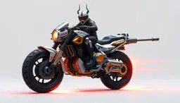 Hover Platform Design: Unlike normal XAT police bikes, the Triple Six functions as an advanced, heavy floating platform/motorcycle hybrid.Massive Firepower: It is designed to act as an ultra-weapon to counter high-threat Amalgams, making it a literal mobile arsenal.Amalgam Synchronization: Because Hermann has been turned into a Demoniac/Amalgam by this point in the story, the bike fuses with his demonic energy, amplifying its speed and transforming its physical shape into a terrifying biomechanical nightmare.