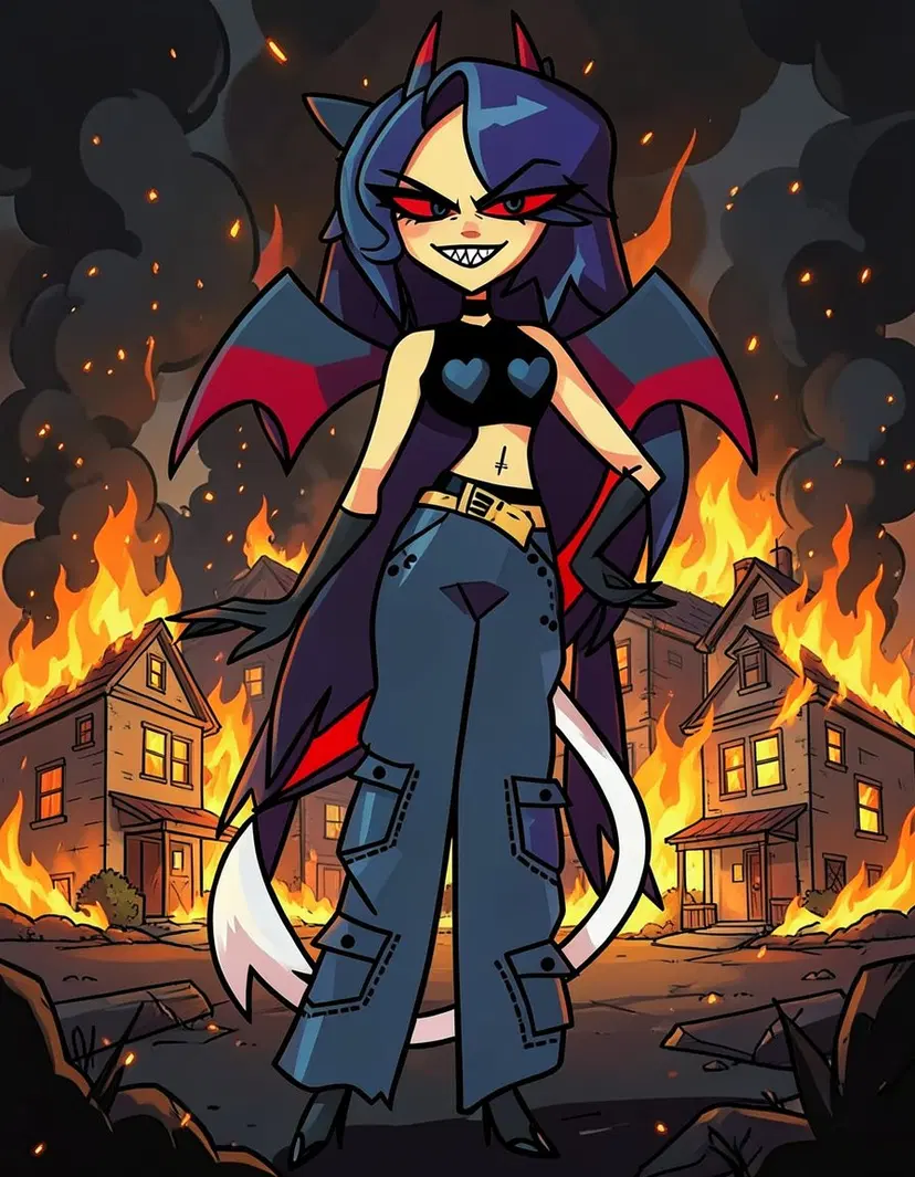 Sora, a Hazbin Hotel OC made on GenTube