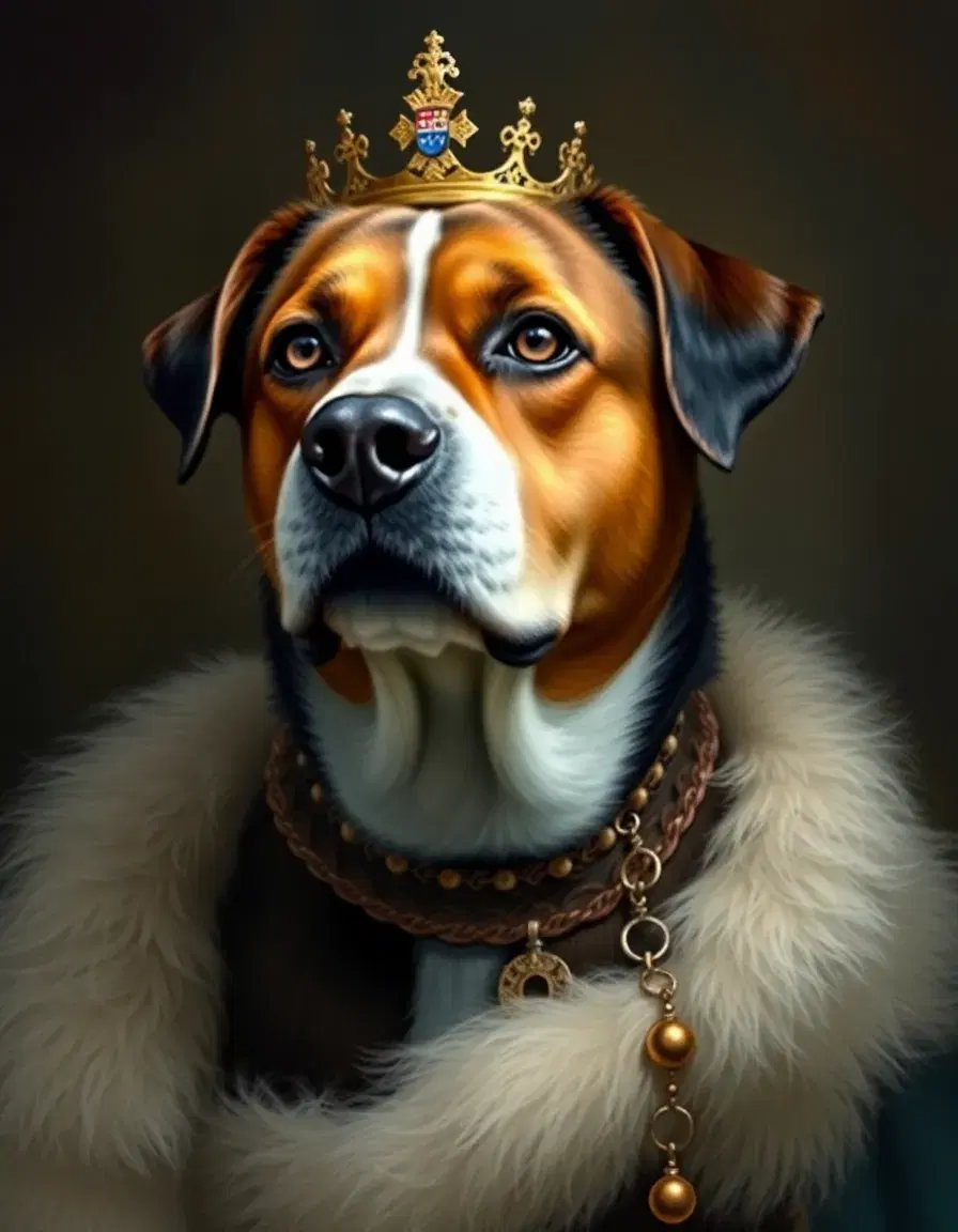 Custom Pet Portrait Painting Canvas, Renaissance Dog Portrait from Photo, Royal Pet King Portrait Painting Digital Art, Portrait Art Design