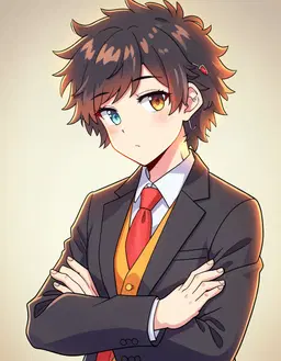 Redraw them as clean anime art — cel-shaded 2D illustration, crisp lineart, vivid colours, soft rim lighting. Keep the character, their outfit and the framing the same.