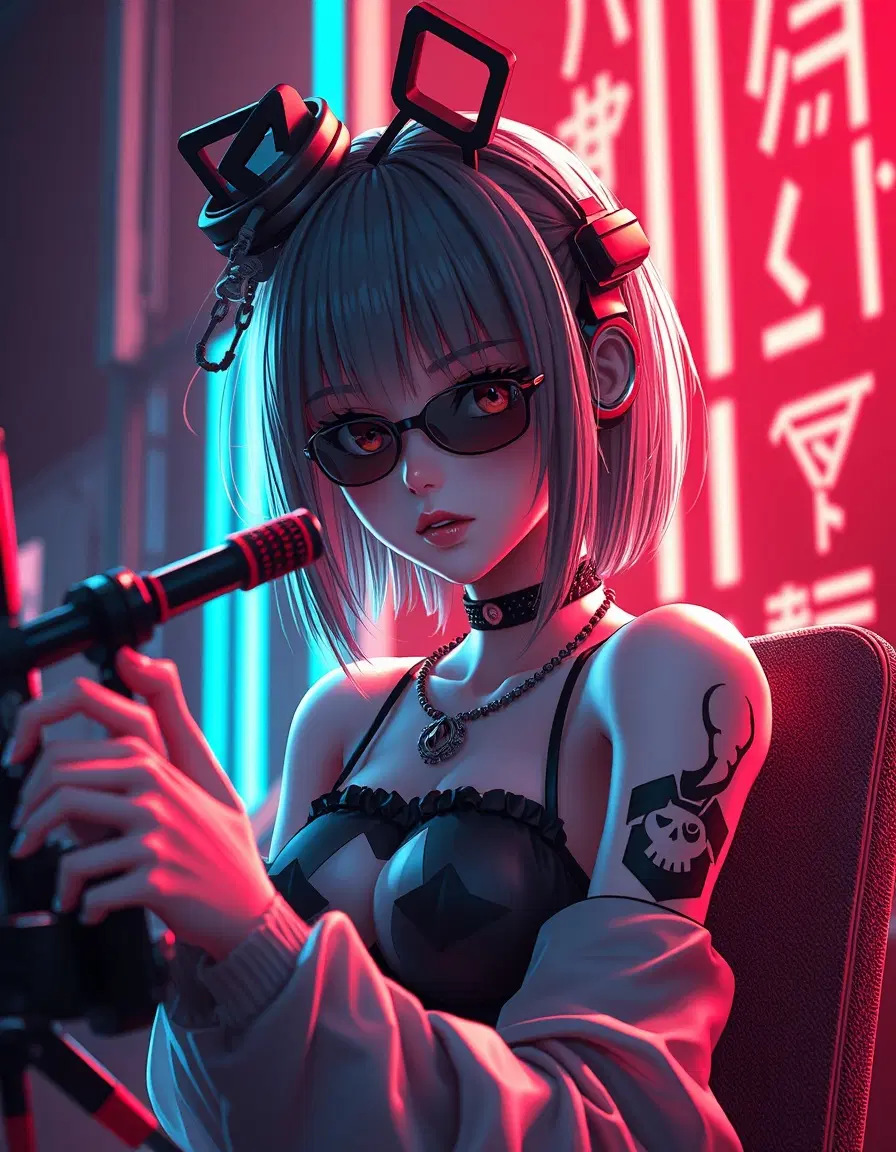 girl anime type 3d computer render ciberpunk corpse emocore