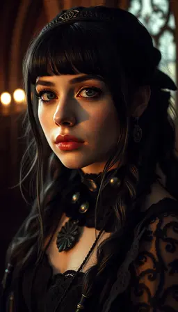 Goth girl from Gothic Era. ultra high definition resolution, 8k, high fidelity render, cinematic shot, dynamic lighting, 50mm lens, Technicolor, Panavision, sharp focus, fine details, realism, realistic, key visual, film still, cinematic color grading, depth of field.