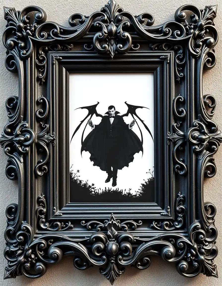 A A4 photo frame vampire theme Dracula 3d print gothic one colour