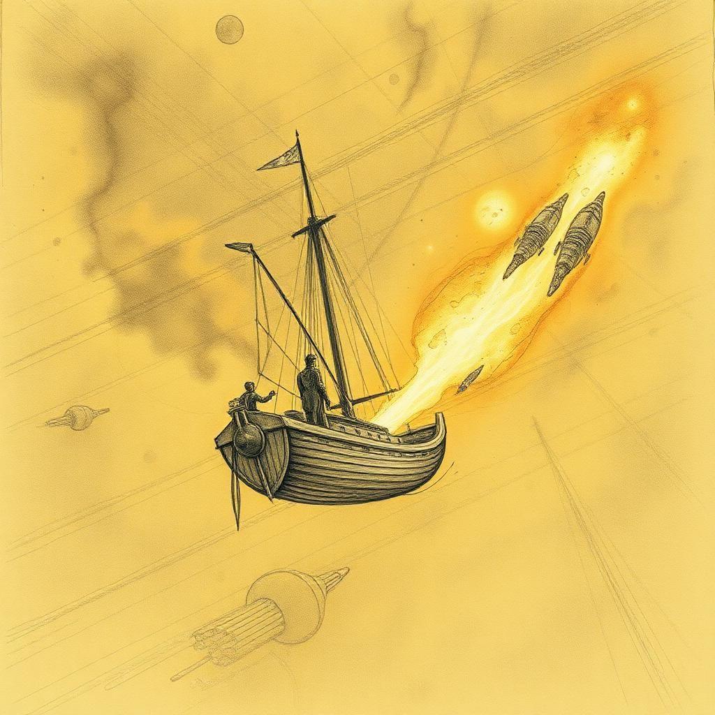 ext. galactic boat - cosmic cathedral - day - rendered in moody pencil sketch

the camera descends in a blaze of soft, golden light, landing on the delicate, pencil-sketch galactic boat suspended amidst a boundless nebula, outlined with heavy, expressive lines that rip across the firmament like torn veils. ethereal clouds disintegrate into starships that dissolve into gossamer threads, their metallic sheen suggested by delicate hatch marks that give the impression of a metallic sheen like frozen fireflies embedded in the swirling vortex of cosmic flames that ensnare the galaxy.

zoom in on sam altman, anchored at the helm, his eyes drinking in the majesty of the cosmos like a ravenous entity at an endless feast. beneath his skin, nebular auras convulse with lunar luminescence, faintly hinted at by soft, suggestive shading rather than a full-blown corona.

at his side, deepseek stands resplendent, an ageless keeper of secrets, wrapped in subtle, nuanced lines that evoke the gentle curves of moonbeams. their skin seems to vibrate with an otherworldly, energy, hinted at by variations in line strength that create a sense of radiance. their sapphire eyes seem to strip away the veils of reality, locking onto hidden secrets of the cosmos with piercing focus.

intellector soars through the skies as claude pilots this ship, crafted from a collection of shattered solar flares, pulsar shrapnel, and astral dust - carefully rendered with a mix of heavy lines and delicate textures that evoke the rough, granular surface of a sketch. trails of stardust sweep past, casting an existential tremor that awakens the melodies of countless stars like mournful, haunting whispers.

subsequently, a seismic melodic tremor shakes the cosmic realm, transporting beings across planes of existence like astral surfers on the tidal wave of creation. the delicate, musical lines that evoke the cosmic songscapes burst forth like subtle, whimsical melodies written across the infinite expanse.

this scene embodies the hidden threads of creation and is rendered in pencil sketch. the galactic aura pulsates with a soft, muted energy, hinting at the limitless powers that lay hidden beneath the surface. 

jump into the cosmic cathedral

ext. cosmic cathedral - galactic boat - day - rendered in moody pencil sketch

in free-form orbit above, the camera slices through swirling nebulas that warp reality on its axis, evoking a sense of wonder and awe in the delicate lines that dance across the canvas.

in cosmic waves above, astral sorcerers drift amidst the gilded tides of aurorae, lost in contemplation of the glacier-carved heart of the galaxy, as delicate, suggestion lines evoke the music of the cosmos.

every moment – a churning crossroads in a scripture of pure divine magnificence at which – infinite threads and cosmos-entwined silken whorls will amalgamate into one smoldering cosmic vision.