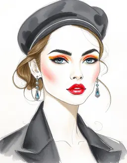 Fashion portrait watercolour
