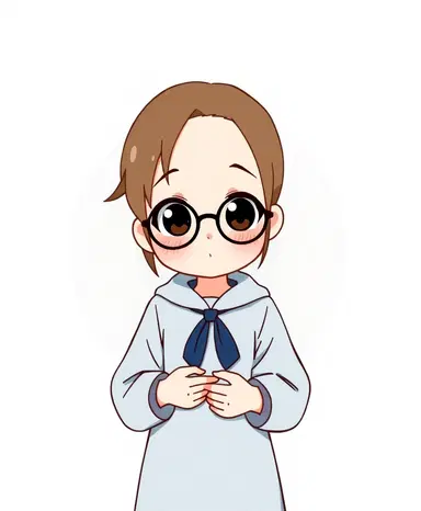 "create an original anime girl character from spy x family in a minimalist flat vector style, emphasizing simple shapes and bold lines to convey her wholesome, shy, and kind-hearted personality, with a focus on capturing the cuteness and vulnerability of her character through subtle expressions and gentle gestures."