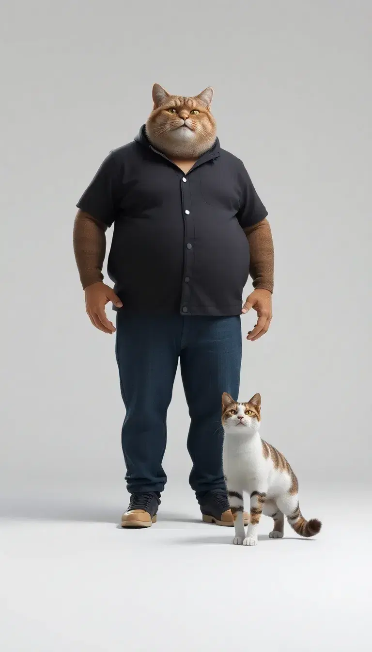 A Massive height human cat and cat3D animation