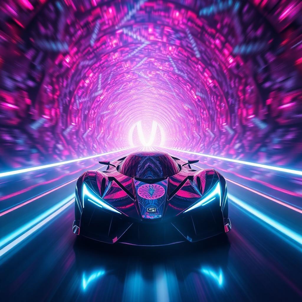 **movie scene: quantum odyssey**
**ext. aethereia - night**
in the heart of a neon-lit city, the "aurora-x3" supercar, a majestic fusion of chrome, carbon fiber, and piercing led lights, materializes from the shadows. it accelerates down a spiraling, 10-mile quantum tunnel, enveloped by a kaleidoscope of fractal patterns. the tunnel's walls are comprised of an intricate mesh of liquid metal, fiber optics, and mesmerizing, oscillating led strips.
**time-domain convergence**
as aurora-x3 pierces the tunnel's vortex, a swirling vortex of gravity waves dissolves nearby skyscrapers, revealing a dreamscape of luminous, crystalline spires. our hero, a skilled quantum pilot, emerges from the cockpit, their consciousness merging with the fans' frenzied energy. together, they harmonize the supercar's quantum propulsion, unraveling the fabric of reality.
**multiverse refractions**
cut between disorienting, high-speed shots, weaving fractal patterns and miniature wormholes. aurora-x3 becomes a living, breathing manifestation of accelerated sensory overload. its driver is now a canvas of shifting perceptions, fluid identities, and entangled consciousness.
**neuromorphic implantation**
in a whirlpool of quantum waves, gravitational distortions, and luminescent cityscapes, reality shatters, leaving behind shards of fragmented consciousness. we dive into a vortex of accelerated cinema, where the fabric of space-time is reshaped by quantum leaps and neuro-plastic adaptation. aurora-x3 merges with the city's radiant energy, birthing a new dimension of thought and experiential understanding.
**fractal film adaptation 2.0**
close-up shots of the supercar's mechanical features reveal intricate, fractal-scale patterns and nano-particle technology. substantial quantum leaps fuel an unorthodox, high-speed narrative, crafting an immersive, multi-layered cinematic experience. the boundaries between film, quantum physics, and conscious perception fade, dissolving into an endless expanse of fractal patterns, shifting identities, and entangled realities.