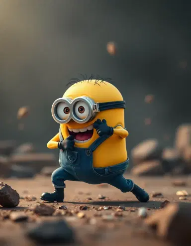 Minion from despicable me fighting