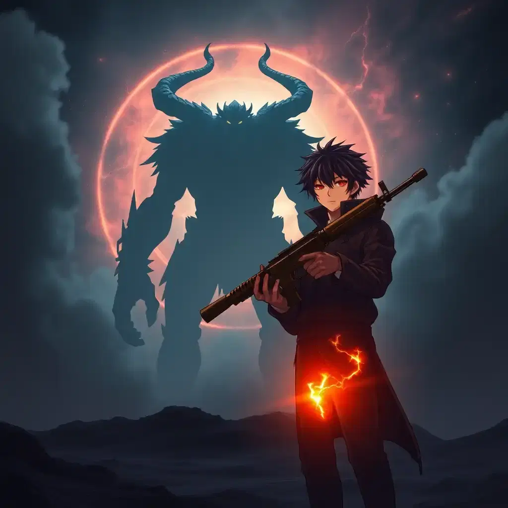 in a darkened embers, gojo satoru stands defiantly in the depths of a desolate void, his eyes burning like dying embers as he holds a rifle with a barrel that captures the remnants of starlight. sukuna, the king of demons, looms before him, surrounded by a tranquil eclipse of shadows that writhe like lifeless serpents.
behind them, a fading nebula serves as a melancholic backdrop, its wispy clouds of gas and dust shrouding the two figures in an unearthly gloom. gojo's suit flickers with a dying ember that smolders across its surface, while sukuna's body crackles with the energy of a forgotten lightning rod.
as the air stagnates around them, gojo's eyes burn with a fierce determination that seems to extinguish the very fabric of space itself, while sukuna's expression is one of muted despair, his face twisted in a snarl that speaks of forgotten terrors suppressed. the gun at gojo's shoulder captures waves of dark energy that seem to warp the very laws of reality, as if the universe itself is being erased in a shroud of darkness and shadow.