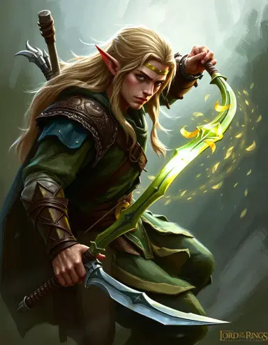 Dynamic concept art of legolas the elf from lord of the rings