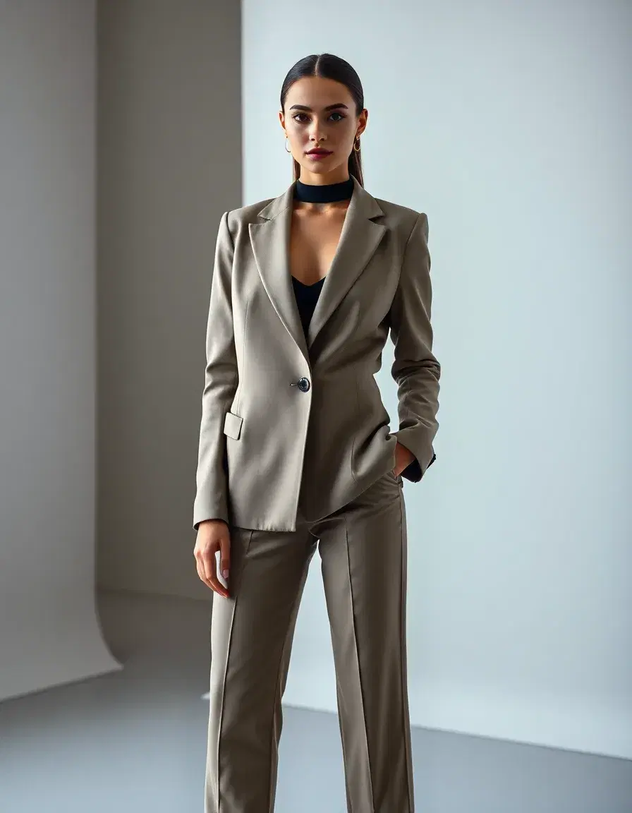 Ultra-realistic full-body photo of a beautiful young female fashion model, standing confidently in a professional studio, elegant modern outfit fully hide body , stylish clothing details, natural skin texture, photorealistic face, soft cinematic lighting, sharp focus, 8k UHD, professional fashion photoshoot style, high-end magazine look.
