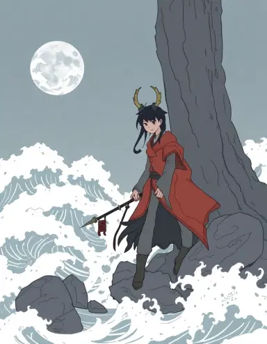 changli from the game wuthering waves drawn in the style of ratatatat74
