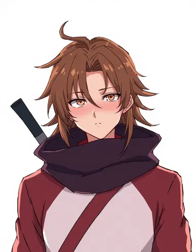 Make a image of a male character, brown hair, art style Dandadan from the anime