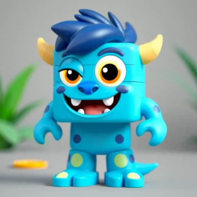 Create a unique animated Cute kid"Monster" Monster Roblox "blue" character a playful expression, in the game Roblox brick style of a African animal simulator.